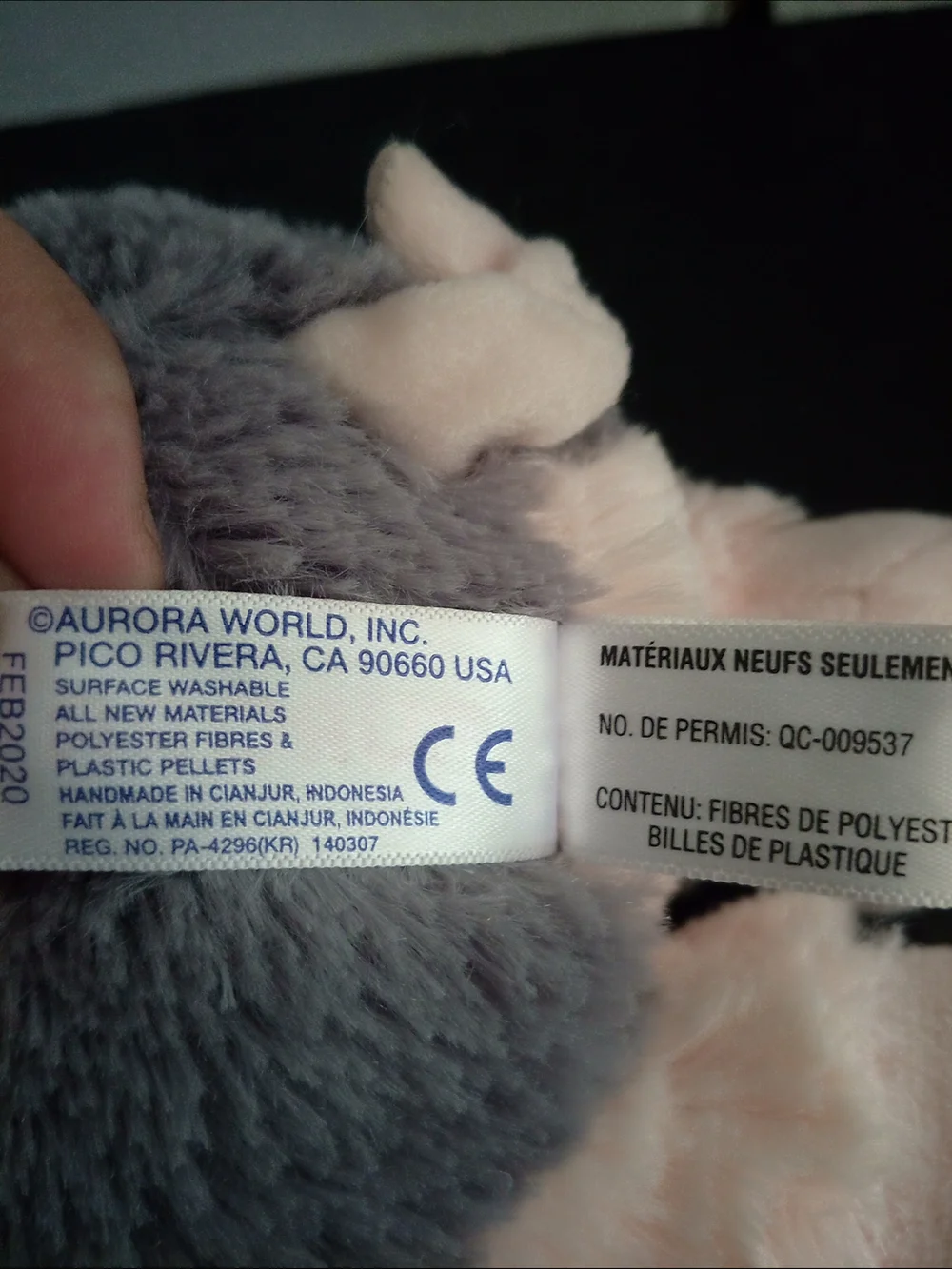 Aurora Plush Pink and Gray Pig Stuffed Animal - Soft Small Pet Toy